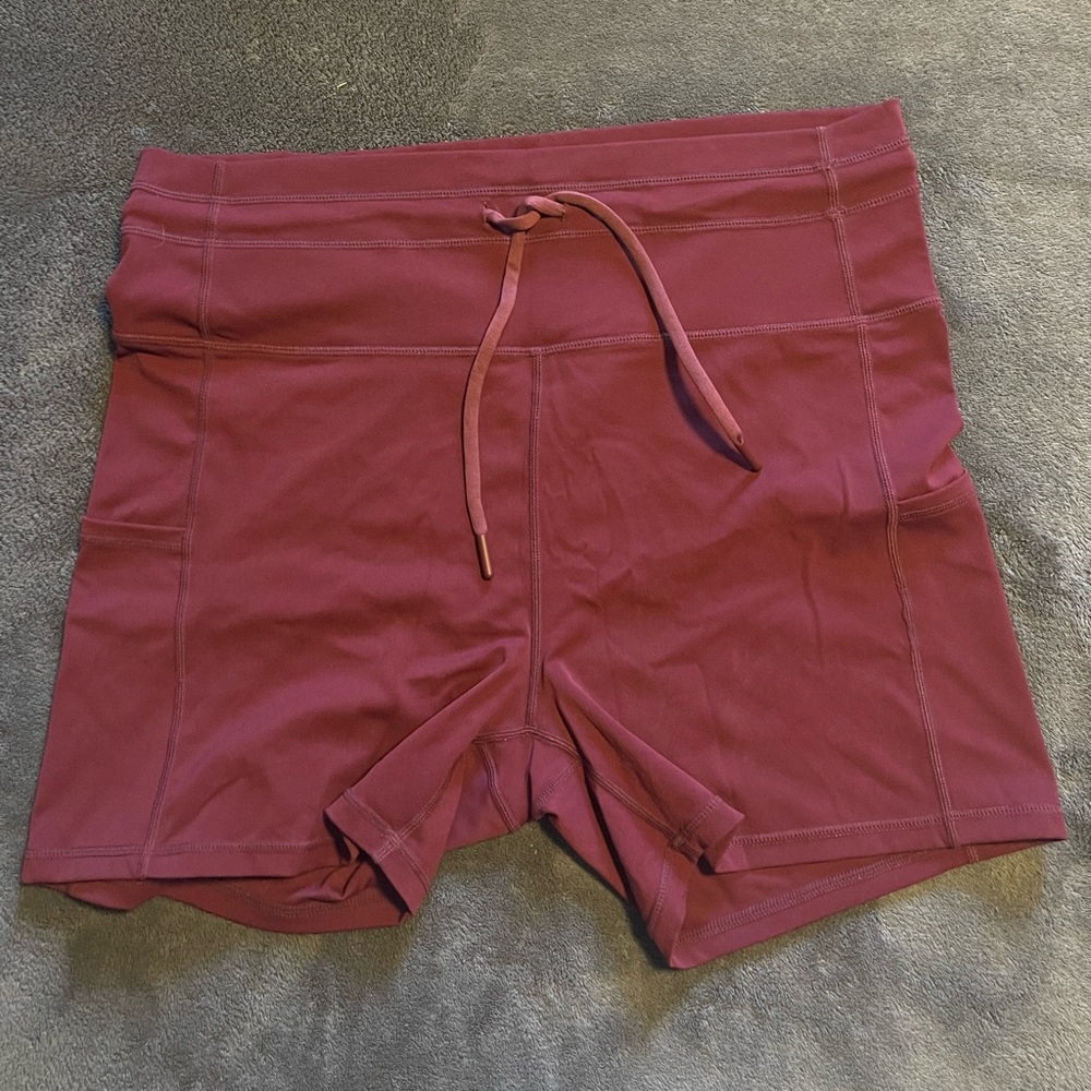 ZYIA Luxe Drawstring Maroon Shorts